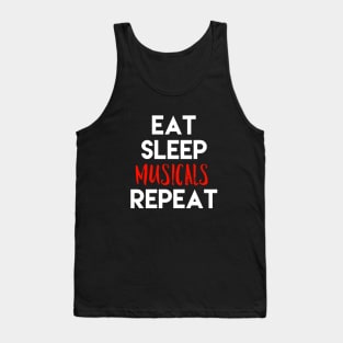 Eat Sleep Musicals Repeat White Design Tank Top